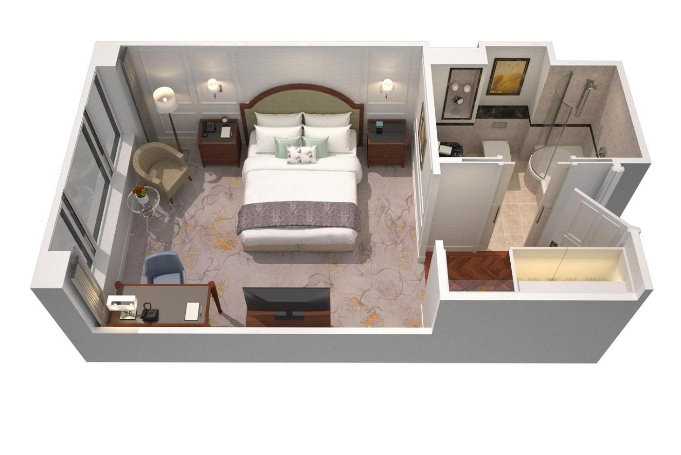 Hotel The Langham Londra Esterno foto A 3D rendering of a hotel room